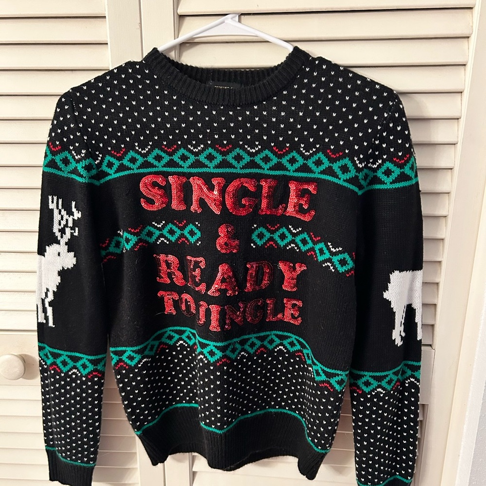 Ugly Christmas sweater single and ready to jingle